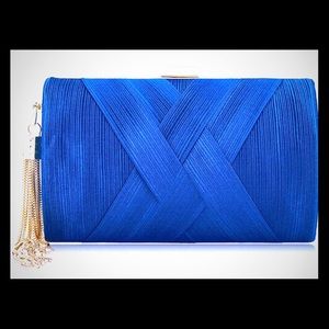 Royal Blue Clutch with gold tassel